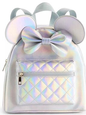 Disney 100 Minnie Mouse Iridescent Pearl Mini Backpack – NWT ✨